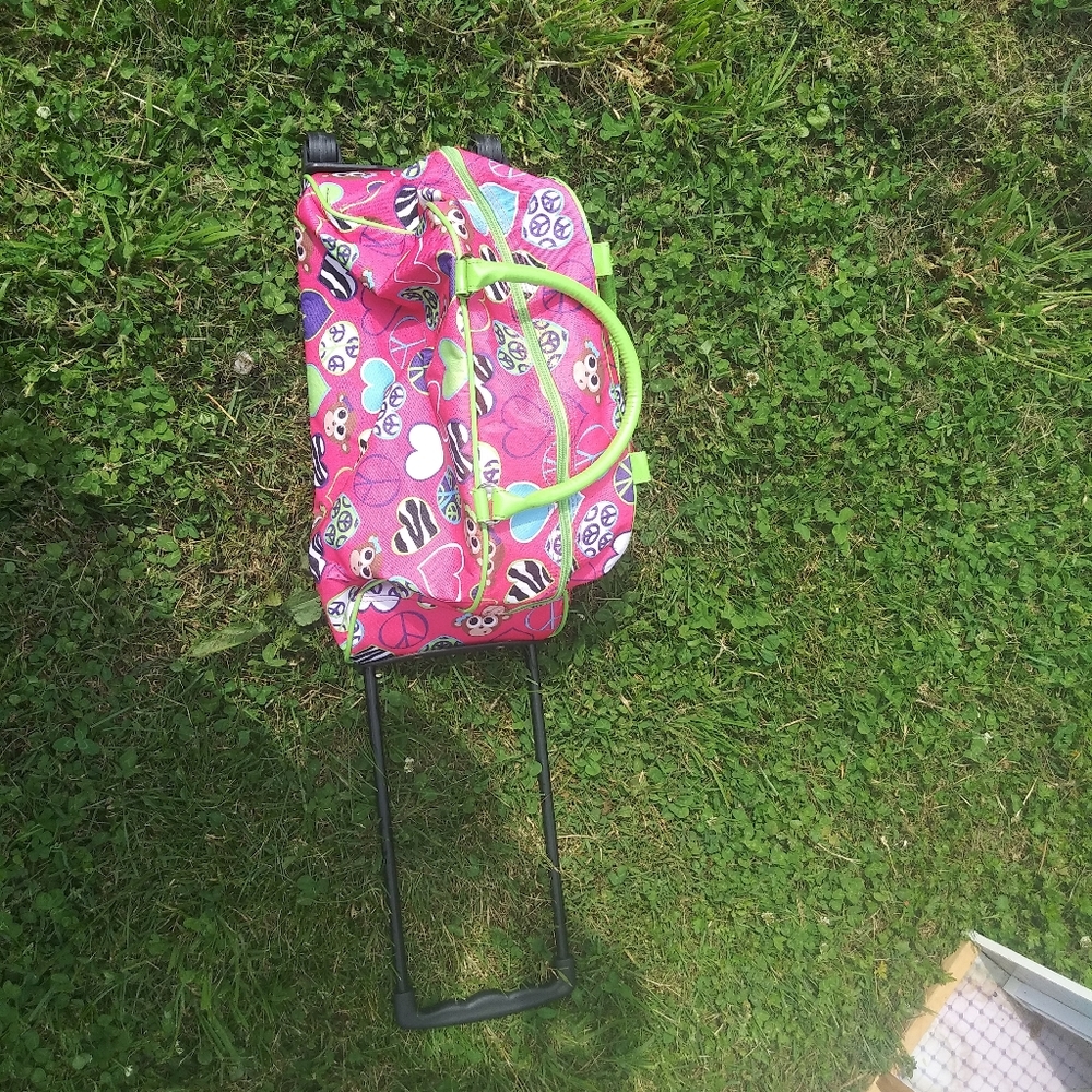 Girls monkey overnight bag with roller